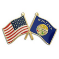 Montana & USA Crossed Flag Pin